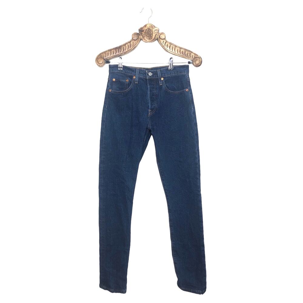 Levi 501 Jeans Big E Reproduction Skinny Blue Button Fly 27
